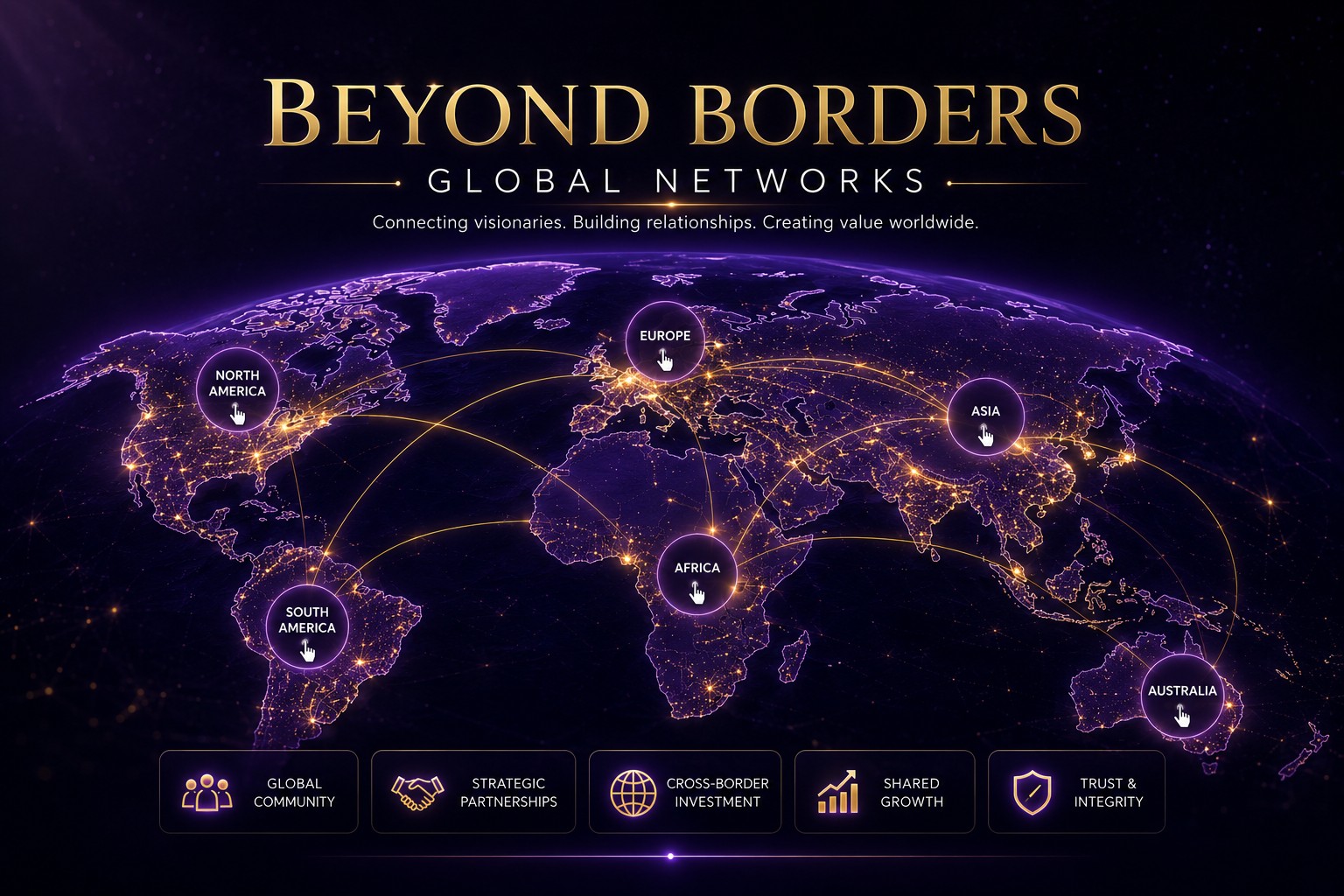 Beyond Borders global networks map showing continental Summit connections