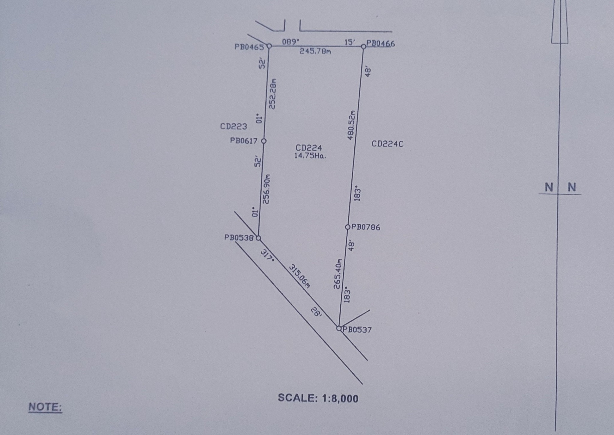 Supplied Summit survey plan